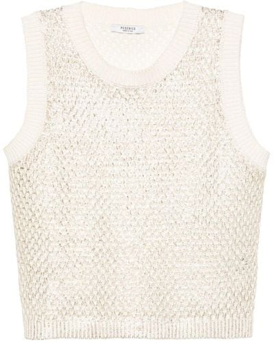 Peserico Gebreide Tanktop - Naturel