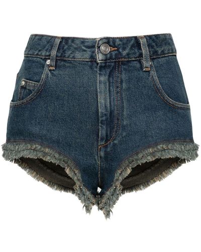 Isabel Marant Ausgefranste Eneidao Jeans-Shorts - Blau