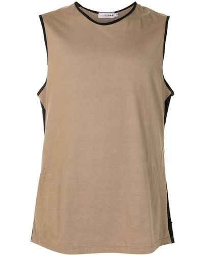 Amir Slama X Mahaslama Paneled Cotton Tank Top - Brown