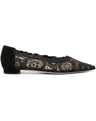 Arteana Floral-lace Ballerina Shoes - Black