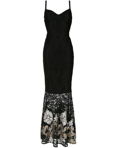 Olympiah Lace Long Dress - Black