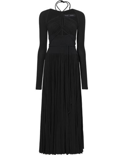 Proenza Schouler Pleated Halter-neck Jersey Dress - Black