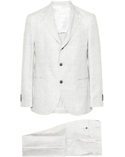 Luigi Bianchi Einreihiger Anzug aus Leinen - Weiß