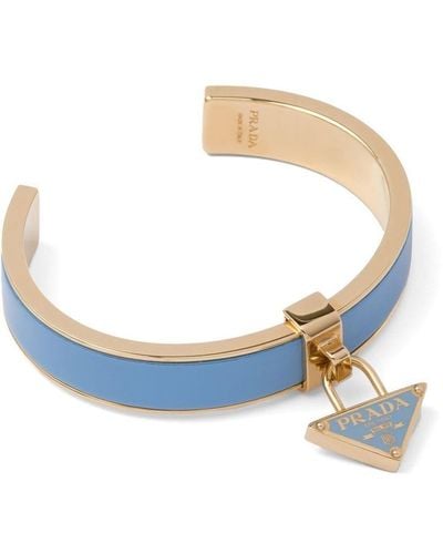 Prada Logo-charm Cuff Bracelet - Blue