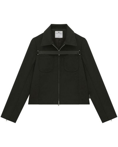Courreges Zip-up Cropped Jacket - Black