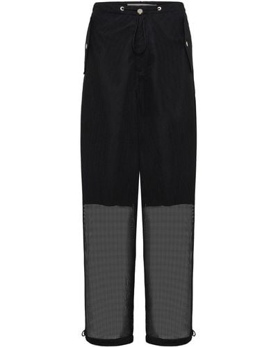 Dion Lee Semi-sheer Wide-leg Trousers - Black