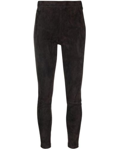 Theory Suede Skinny Trousers - Black