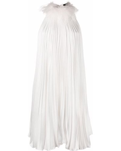 Styland Pleated Halterneck Midi Dress - White