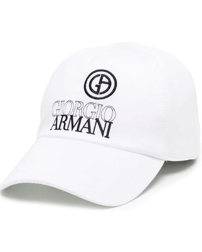 Giorgio Armani Baseballkappe mit Logo-Stickerei - Weiß
