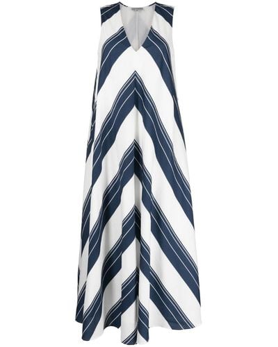 Lee Mathews Hampden V-neck Striped Dress - Blue