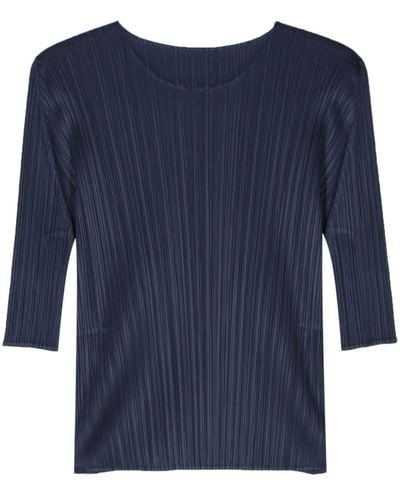 Pleats Please Issey Miyake Monthly Colours August トップ - ブルー