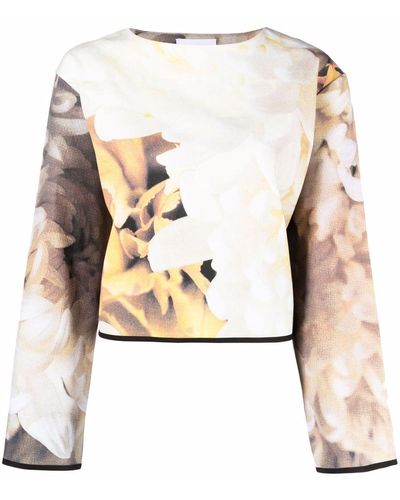 Atu Body Couture Sweatshirt mit Blumen-Print - Natur