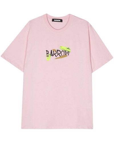 Barrow Logo-print Cotton T-shirt - Pink