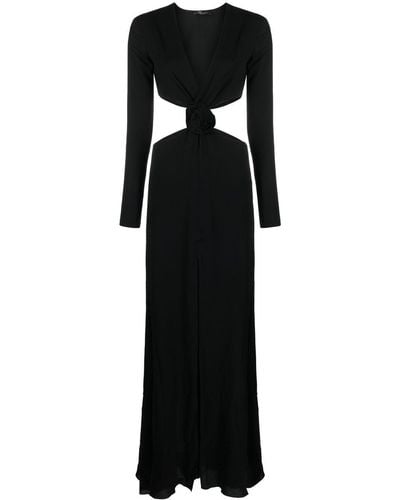 Blumarine Cut-out V-neck Dress - Black