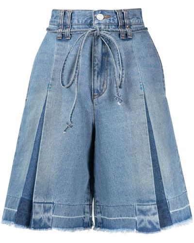 ANDERSSON BELL Tied-waist Bermuda Shorts - Blue