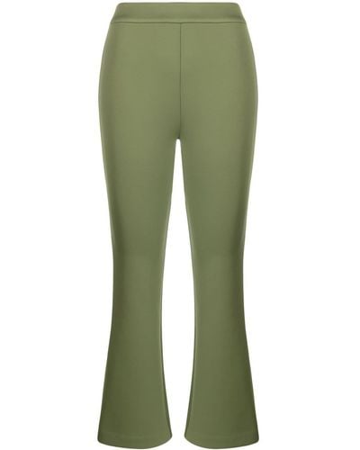Cynthia Rowley Mid-rise Flared Cropped Trousers - Green