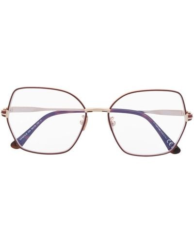 Tom Ford ロゴプレート 眼鏡フレーム - メタリック