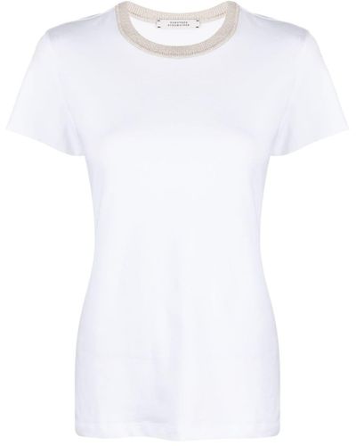 Dorothee Schumacher Metallic-threading Cotton-blend T-shirt - White