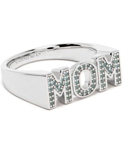 Maria Black Mom Crystal-embelished Ring - White