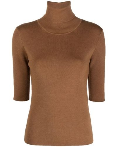 Filippa K Roll-neck Knitted Top - Brown