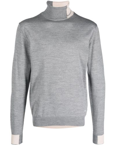 Manuel Ritz Two-tone Knitted Jumper - Grey