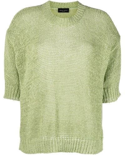 Roberto Collina Short-sleeved Knitted Top - Green