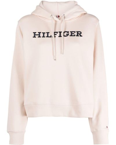 Tommy Hilfiger Logo-embroidered Cotton Hoodie - Pink