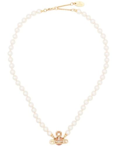 Vivienne Westwood Halskette mit Kunstperlen - Weiß