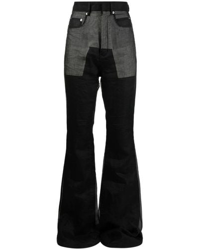 Rick Owens Bootcut-Jeans mit hohem Bund - Schwarz