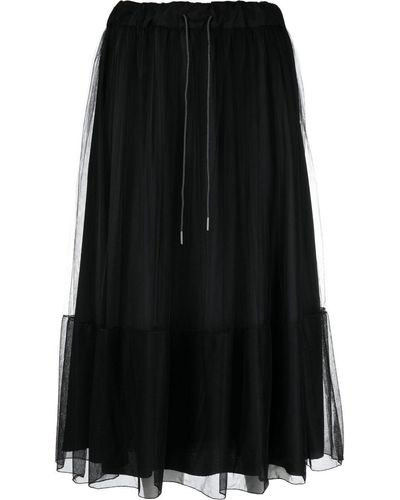 Fabiana Filippi Drawstring Midi Skirt - Black