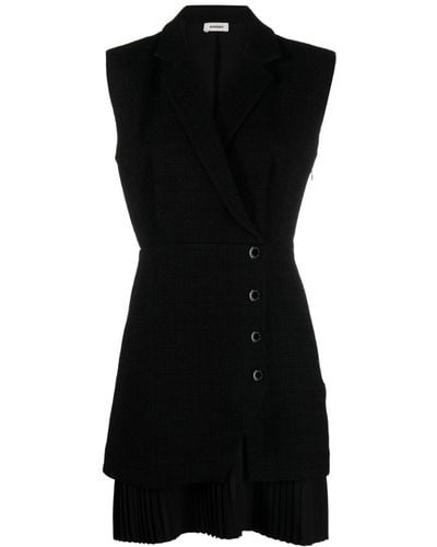 Sandro Alexandrie Pleated Tweed Wrap Dress - Black