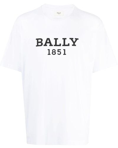 Bally T-Shirt aus Bio-Baumwolle mit Print - Weiß
