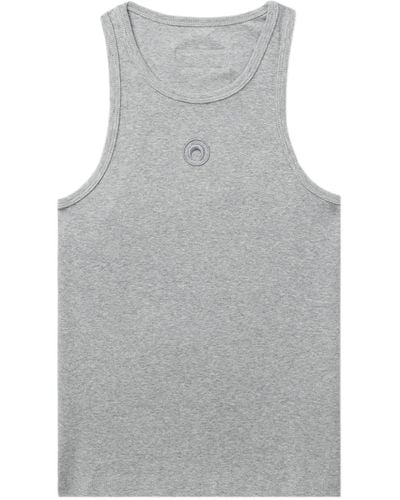 Marine Serre Crescent Moon-embroidered Tank Top - Gray