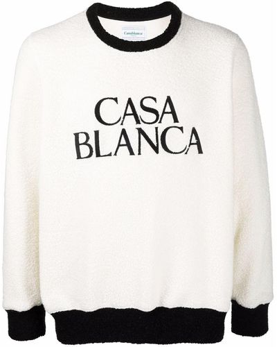 Casablancabrand Jersey de vellón con logo estampado - Blanco