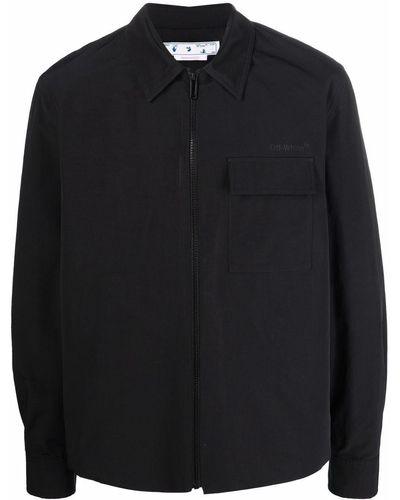 Off-White c/o Virgil Abloh Diag-stripe Zipped Shirt Jacket - Black