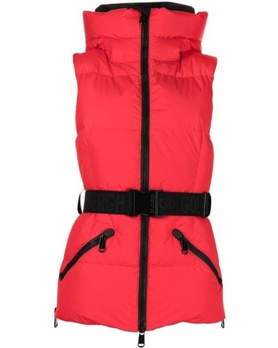 Goldbergh Mae Belted Hooded Gilet - Red