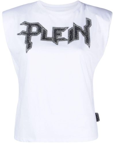 Philipp Plein Logo-embellished Cotton Tank Top - White