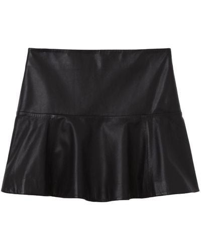 PROENZA SCHOULER WHITE LABEL Ruffle-hem Mini Skirt - ブラック