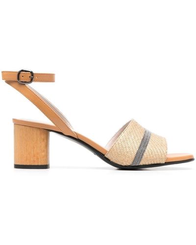 Fabiana Filippi 60mm Woven-strap Sandals - Natural