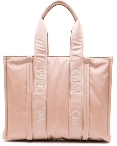 Chloé Large Woody Tote Bag - Pink