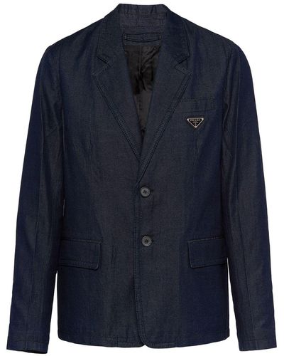 Prada Denim Blazer Jacket - Blue