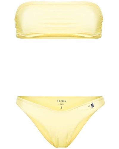 The Attico Logo-appliqué Bandeau Bikini - Yellow