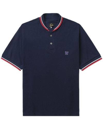 Needles Logo-appliqué Polo Shirt - Blue