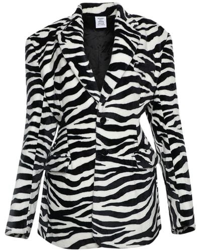 Vetements Blazer mit Zebra-Print - Schwarz