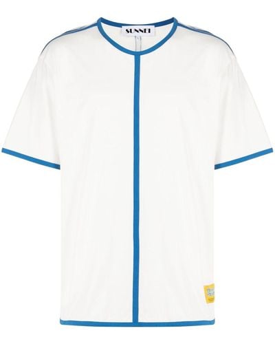 Sunnei Colour-block Short-sleeve Cotton T-shirt - White