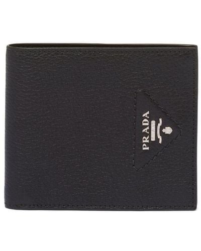 Prada Logo-plaque Bi-fold Wallet - Black