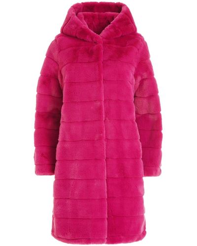 Apparis Faux-fur Hooded Coat - Pink