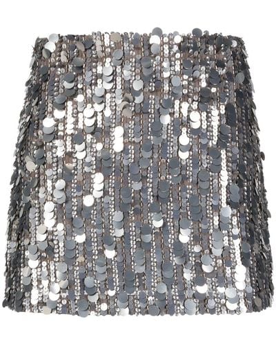 P.A.R.O.S.H. Gonna Sequin-embellished Miniskirt - Gray