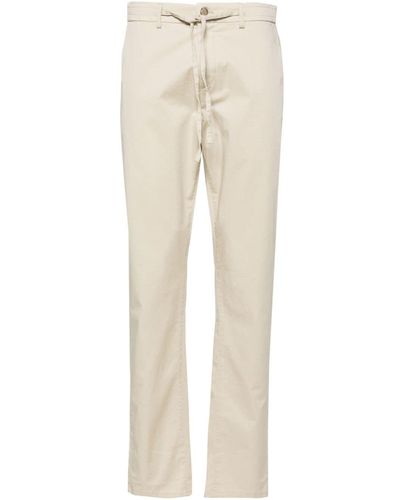 Canali Drawstring-waist Cotton Chino Trousers - Natural