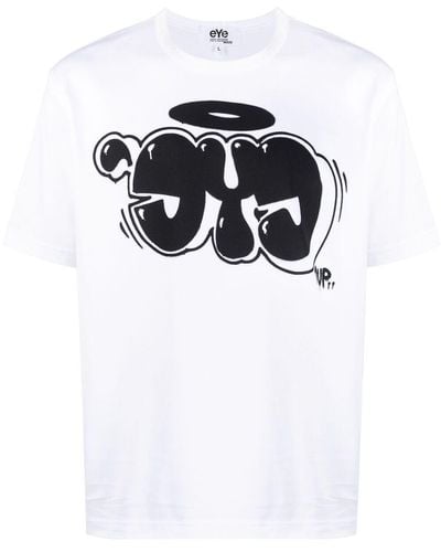 Junya Watanabe T-shirt à imprimé graffiti - Noir